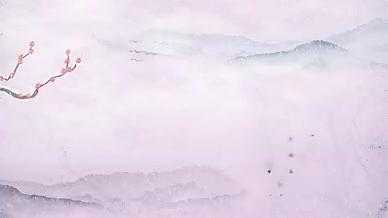 大雪烟雾远山梅花视频的预览图